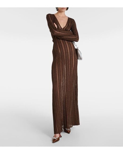 AMINA MUADDI Brown Verzierte Slingback-Pumps Rosie 95 Aus Satin