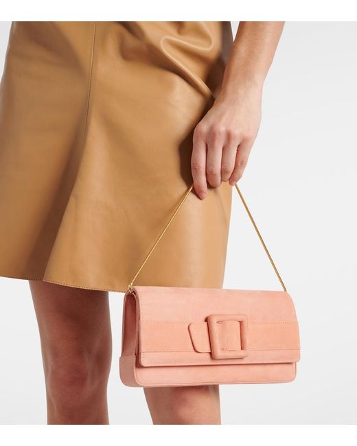Manolo Blahnik Pink Maygot Suede Clutch