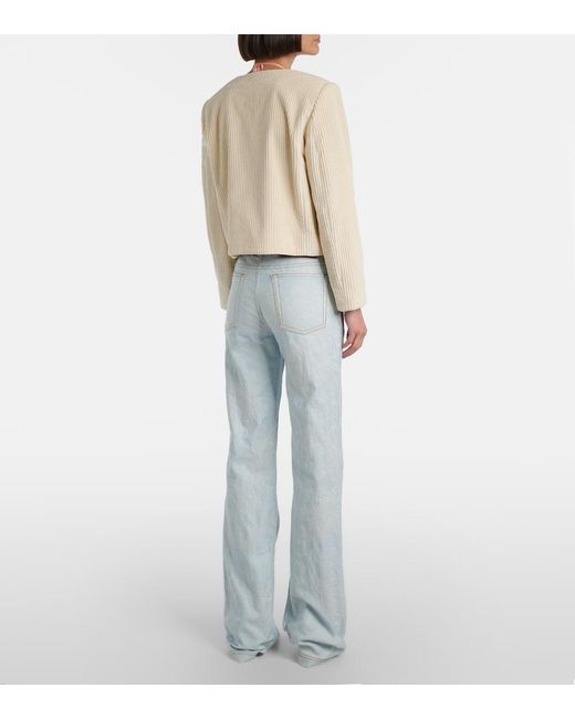Etro Blue Pegaso Embroidered Flared Jeans