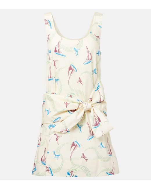 Rabanne White Printed Cotton Minidress