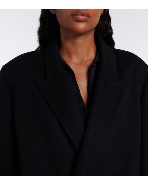 Gucci Black Double-Breasted Wool Coat
