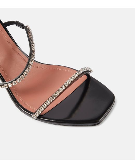 AMINA MUADDI Black Gilda Glass Embellished Pvc Sandals