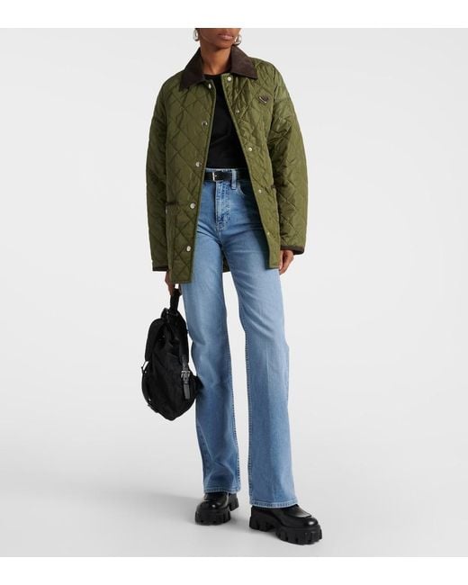 FRAME Blue The Slim Stacked High-Rise Straight Jeans