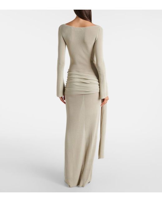 AYA MUSE Natural Astra Cotton-Blend Maxi Dress