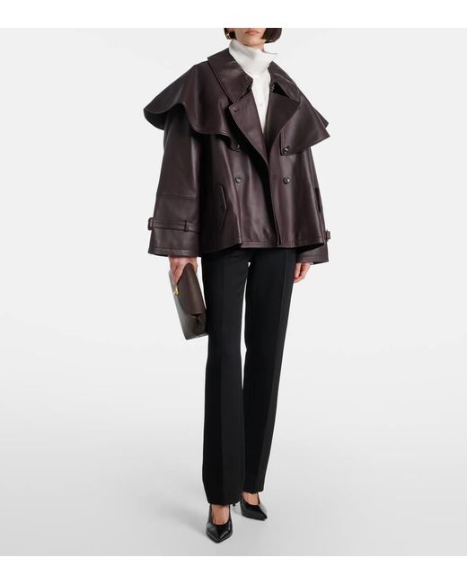 Chaqueta Tim De Piel Con Capa Altuzarra de color Brown