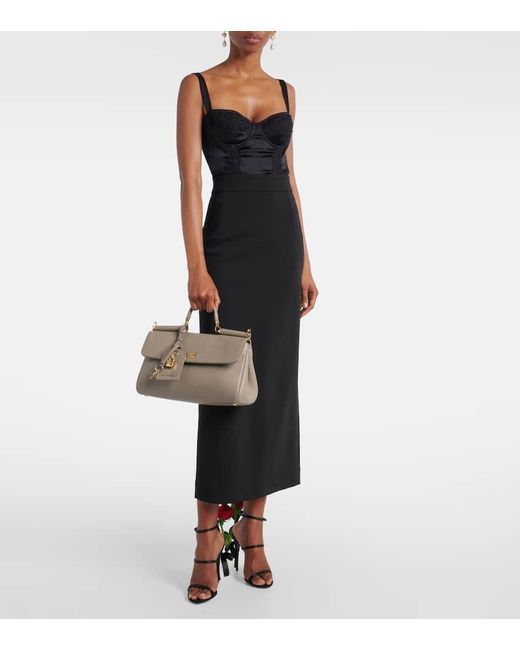 Dolce & Gabbana Natural Sicily Small Leather Tote Bag