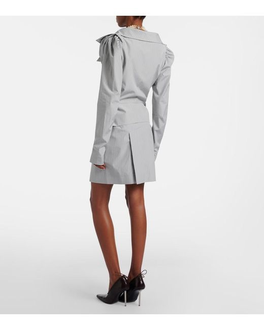 Vivienne Westwood White Pinstripe Cotton Miniskirt