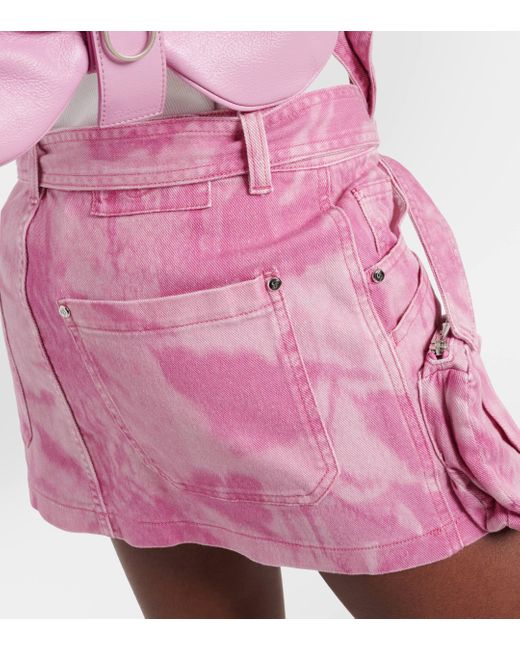 Mini-jupe cargo en jean Blumarine en coloris Pink