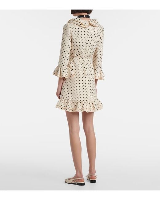 Valentino Natural Crepe Couture Plusdepois Ruffled Minidress