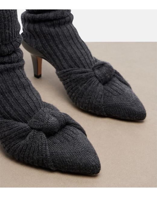 Chloé Black Ribbed-Knit Sock Boots
