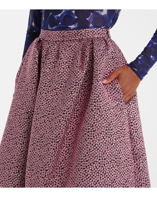 Dries Van Noten Purple Soni Pleated Midi Skirt