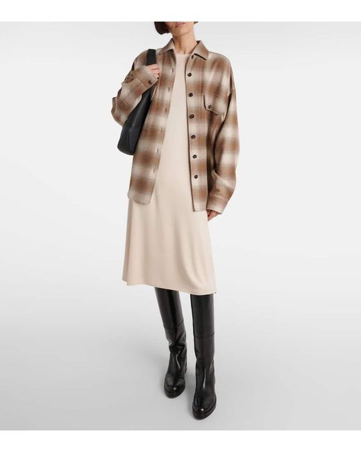 Loro Piana Natural Midikleid Lyskamm Aus Seide
