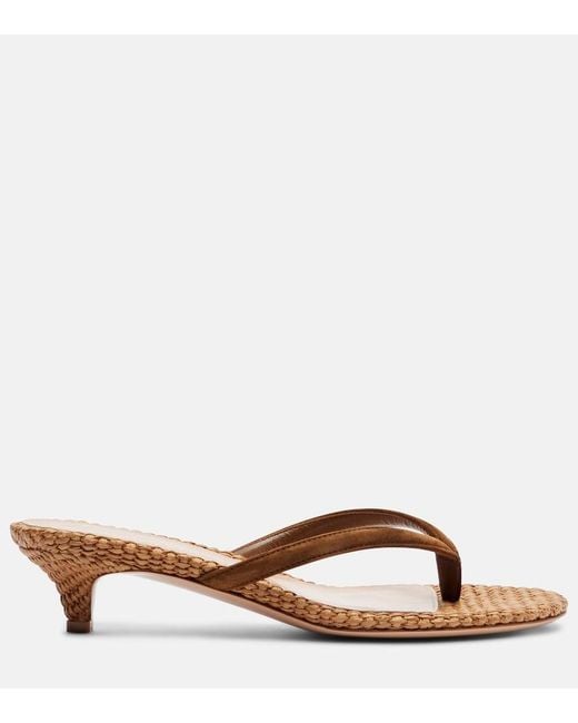 Gianvito Rossi Brown Calypso 35 Leather Thong Sandals
