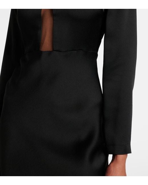 Max Mara Black Bird Satin Maxi Dress