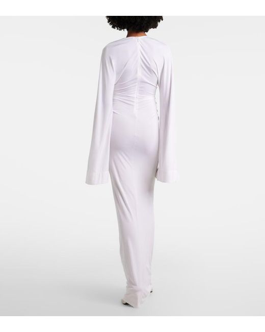 Christopher Esber White Salacia Ruched Maxi Dress
