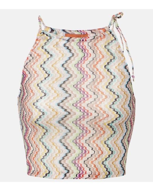 Missoni White Zigzag Crop Top