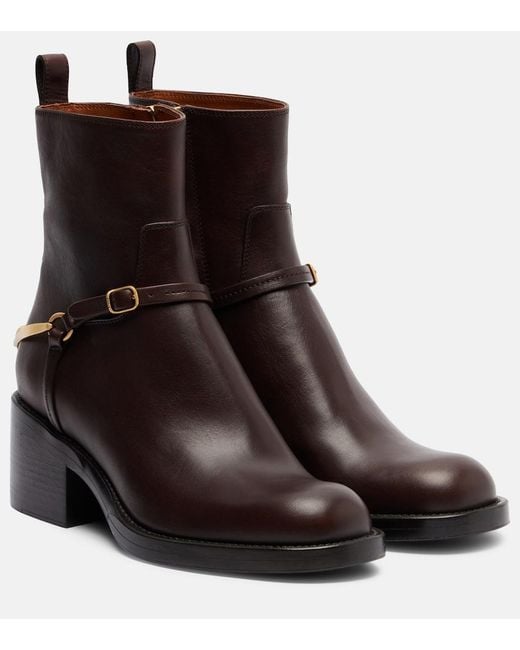 Chloé Brown Dakota 60 Leather Ankle Boots