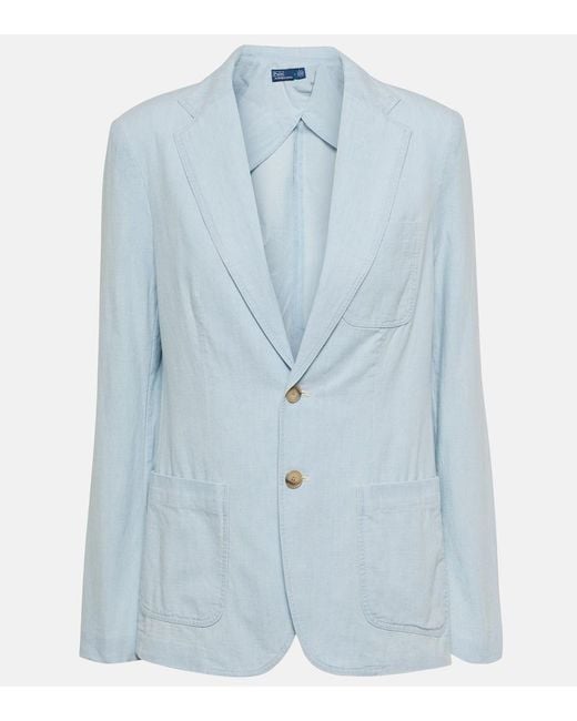 Polo Ralph Lauren Blue V-Neck Denim Blazer