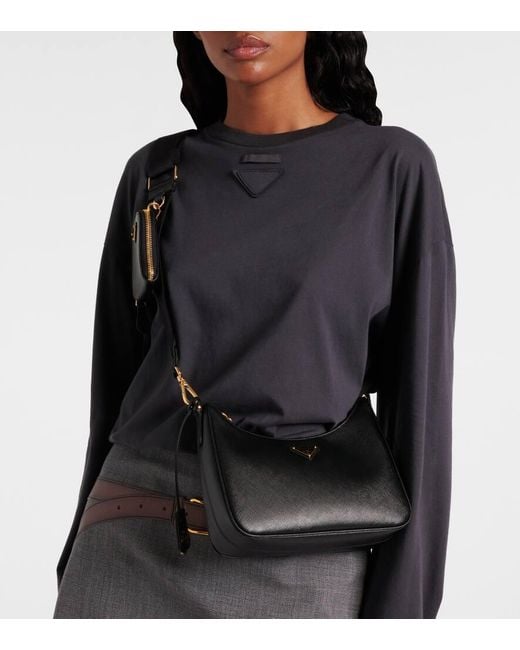Prada Black Re-Edition 2005 Small Leather Shoulder Bag