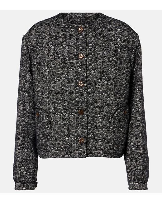 Blazé Milano Black Antalya Melange Cotton-Blend Jacket