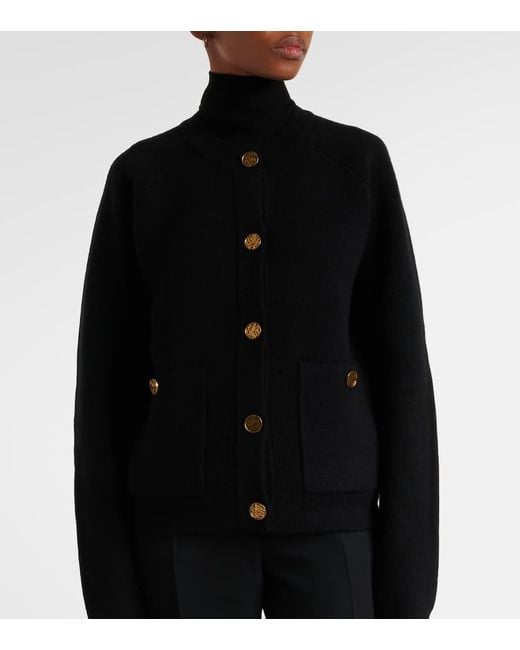 Cardigan En Laine Et Cachemire Melanges Totême  en coloris Black