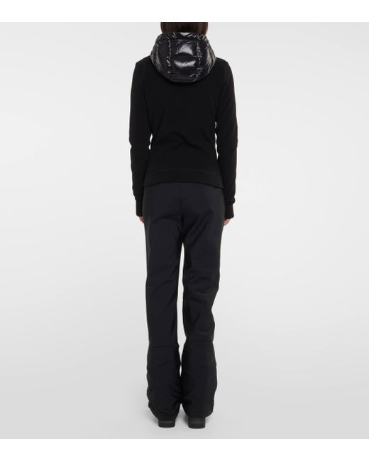 3 MONCLER GRENOBLE Black Quilted-panel Brand-appliqué Regular-fit Fleece Cardigan X