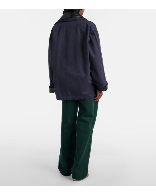 Miu Miu Green Cotton Gabardine Straight Pants