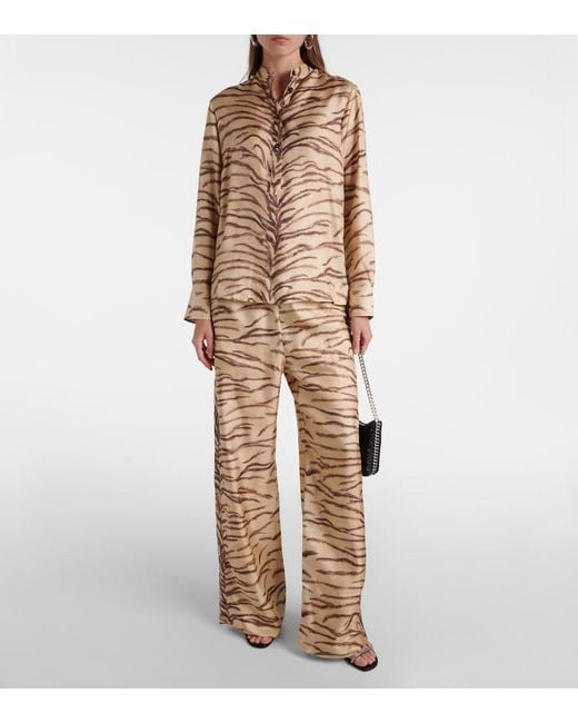 Stella McCartney Brown Printed Silk Shirt