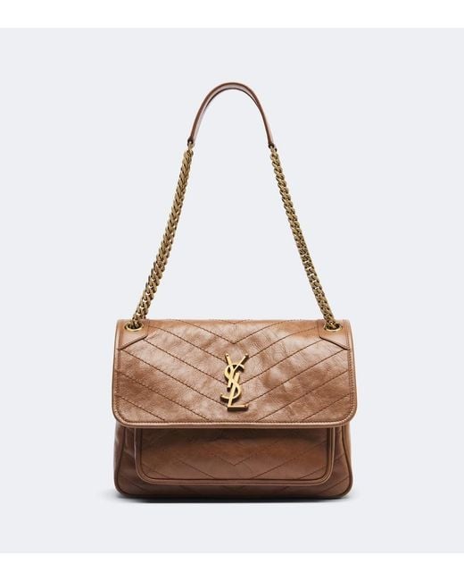 Saint Laurent Brown Niki Medium Leather Shoulder Bag