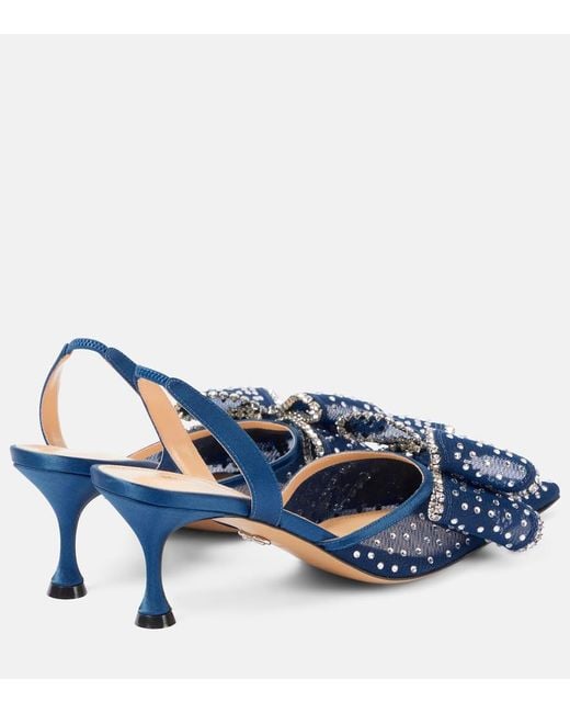 Mach & Mach Blue Cadeau 65 Embellished Slingback Pumps