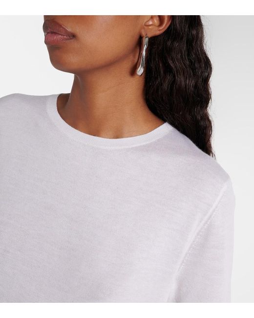 Lisa Yang White T-Shirt Ari Aus Kaschmir