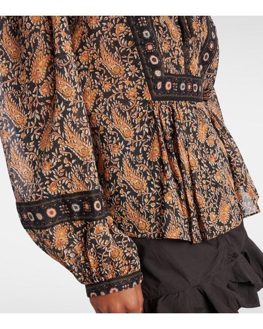 Isabel Marant Brown Floral Paisley Pattern Blouse