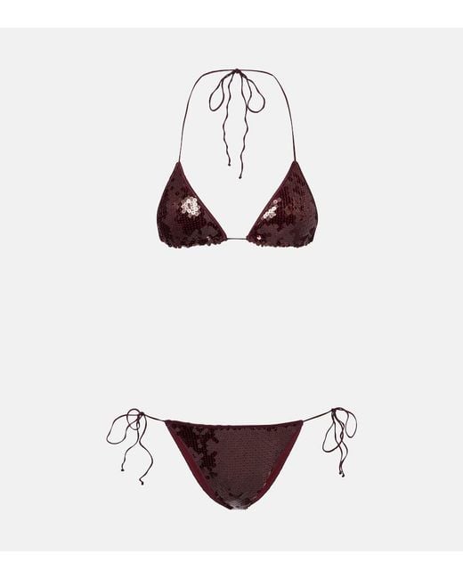 Oseree White Marylin Sequined Bikini