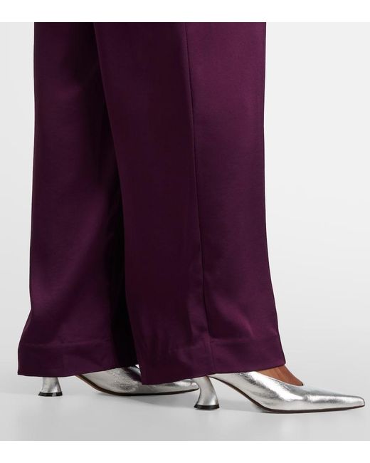 Jonathan Simkhai Purple Kira Satin Wide-Leg Pants