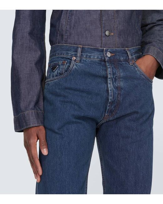 Jeans rectos de tiro bajo Prada de hombre de color Blue