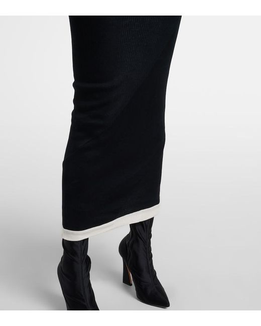 Jean Paul Gaultier Black Layered Cotton Jersey Maxi Dress