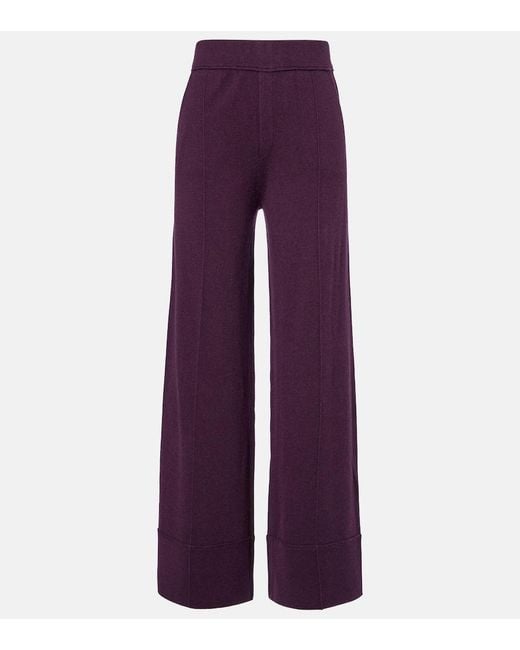 Jardin Des Orangers Purple Wool And Cashmere Wide-Leg Pants