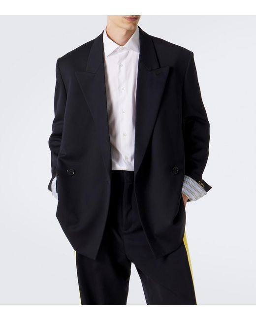 Loewe Blue Double-Breasted Wool Blazer for men