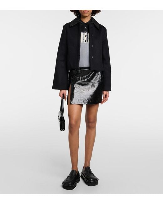 Proenza Schouler Black Cropped Wool-Blend Jacket