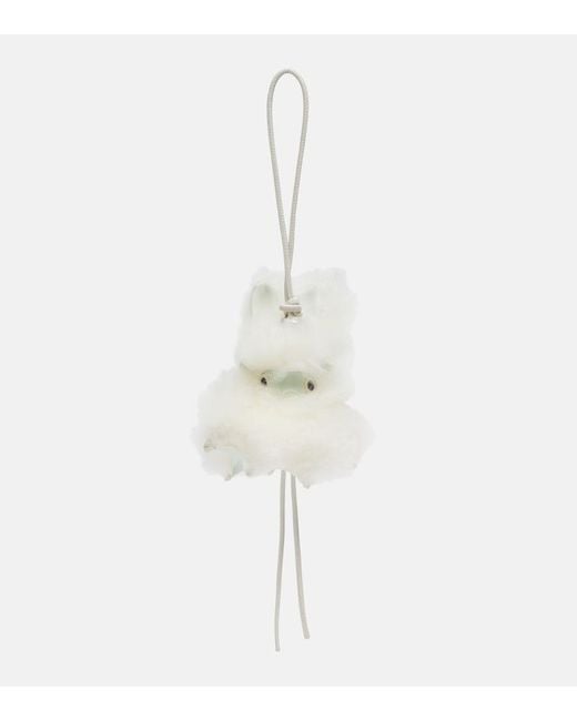 Loewe White Bunny Shearling Bag Charm