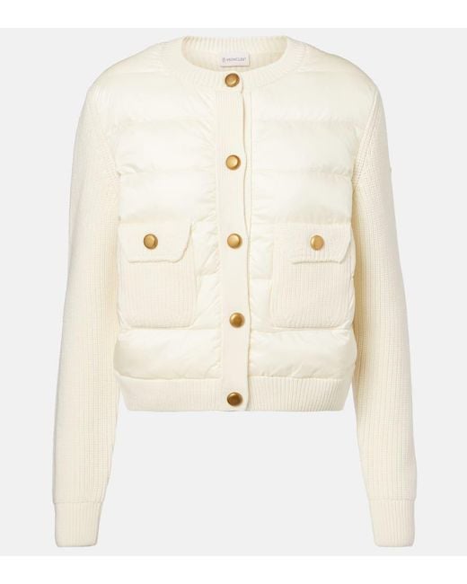 Cardigan Imbottito di Moncler in Natural