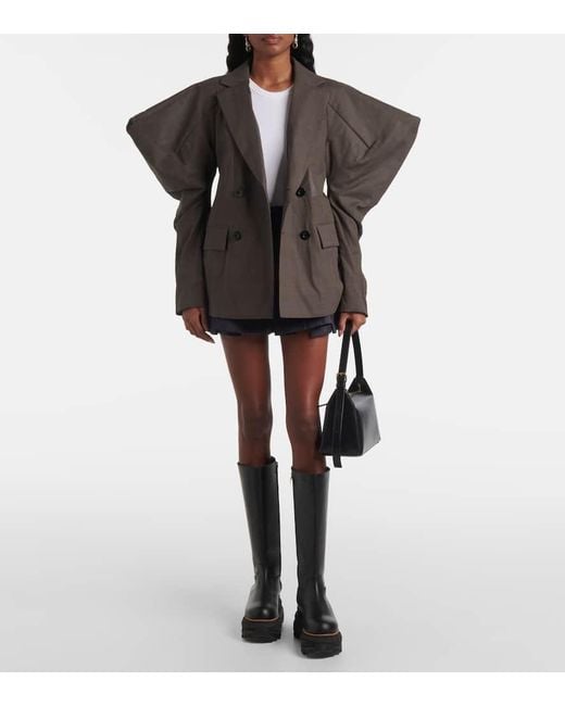Sacai Gray Blazer Aus Baumwoll-Voile