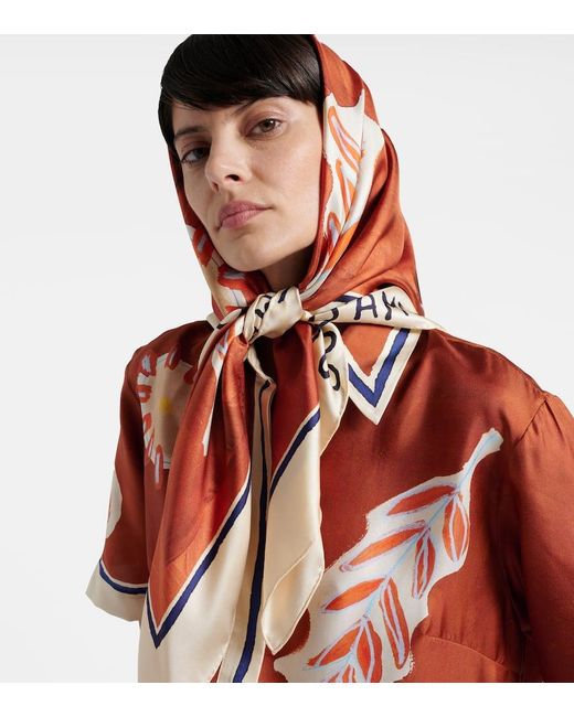 ALÉMAIS Orange Soleil D'Amour Silk Scarf