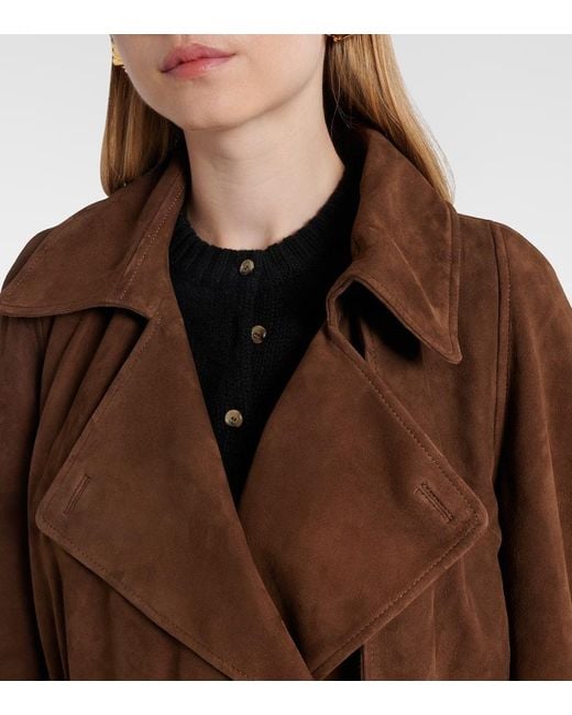 Trench-Coat Raccourci Hatti En Daim Nour Hammour en coloris Brown