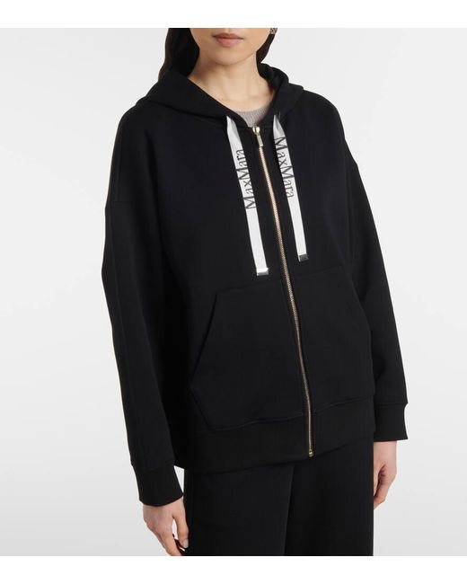 Max Mara Black Jour Sweatshirt im technischen Baumwolltrikot
