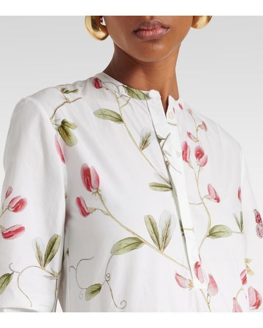 Giambattista Valli White Floral Cotton Maxi Dress