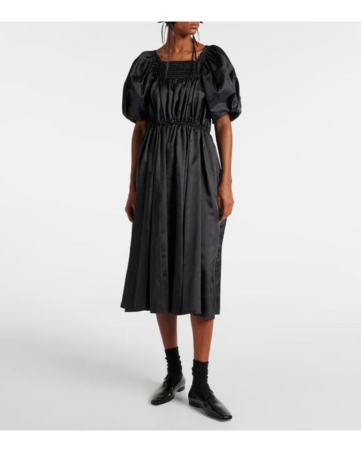 Noir Kei Ninomiya Black Shirred Midi Dress
