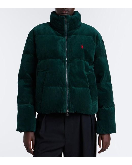 Polo Ralph Lauren Green Cotton Corduroy Down Jacket