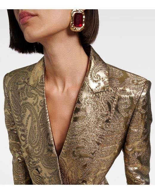 Etro Natural Blazer Aus Brokat