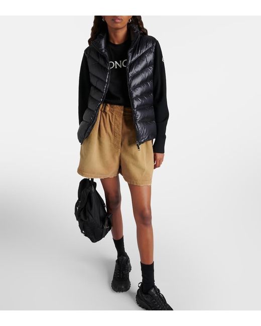 Moncler Black Down-paneled Knit Cardigan